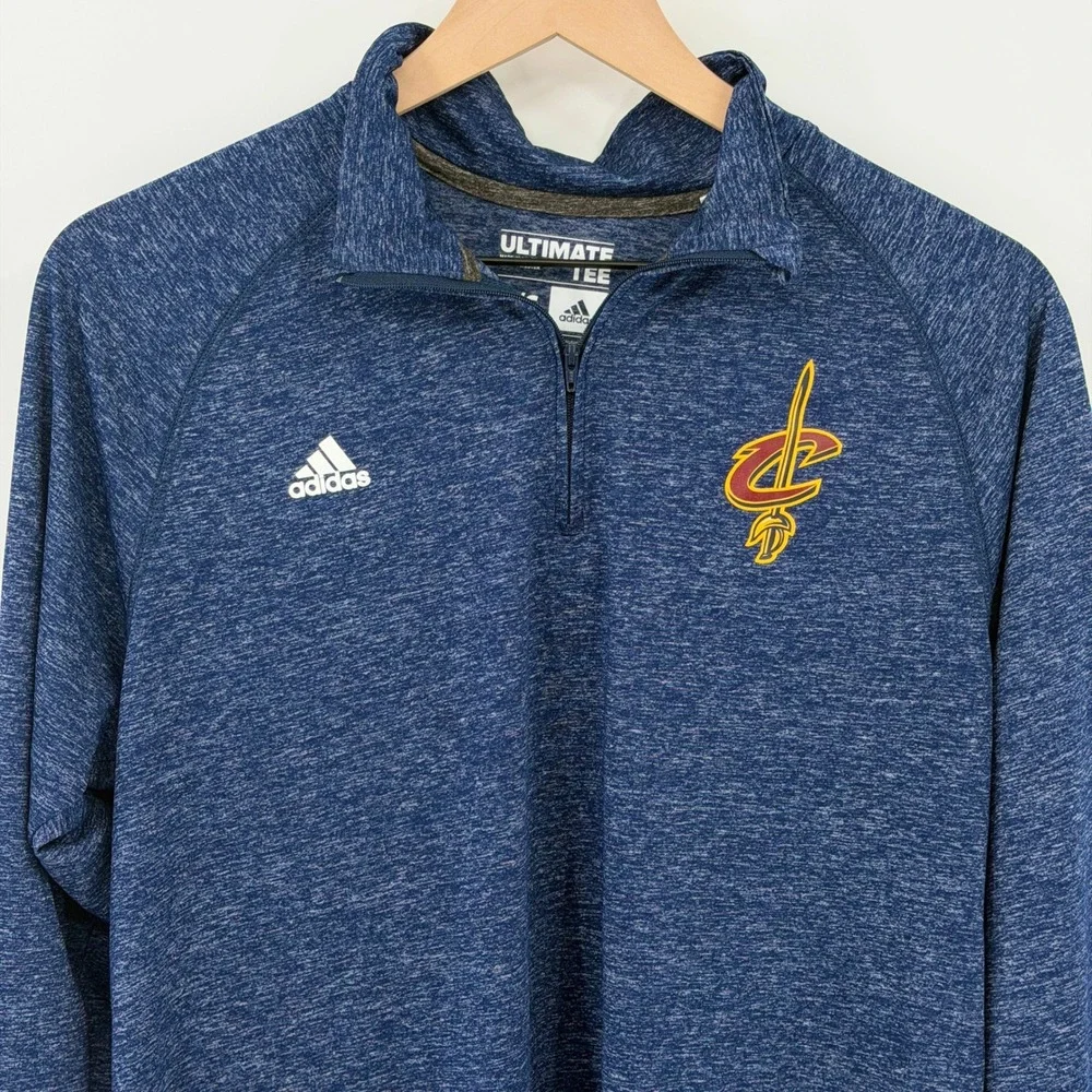 Adidas Cleveland Cavaliers Blue Pullover 1/4 Zip L NBA Performance Activewear